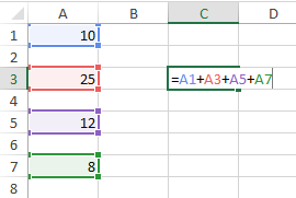 excel fórmulas varias sumas