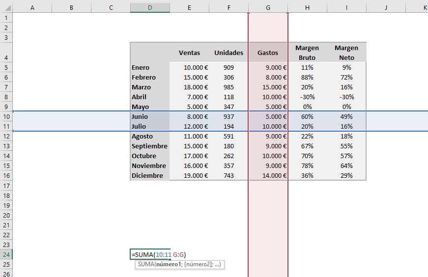 Interseccion Con La Funcion Suma En Excel Uso Con Tablas